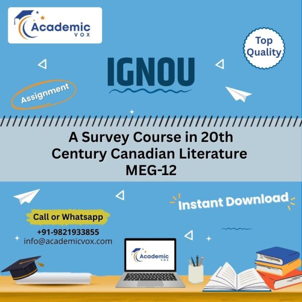 A Survey Course in 20th Century Canadian Literature MEG-12 | Academicvox