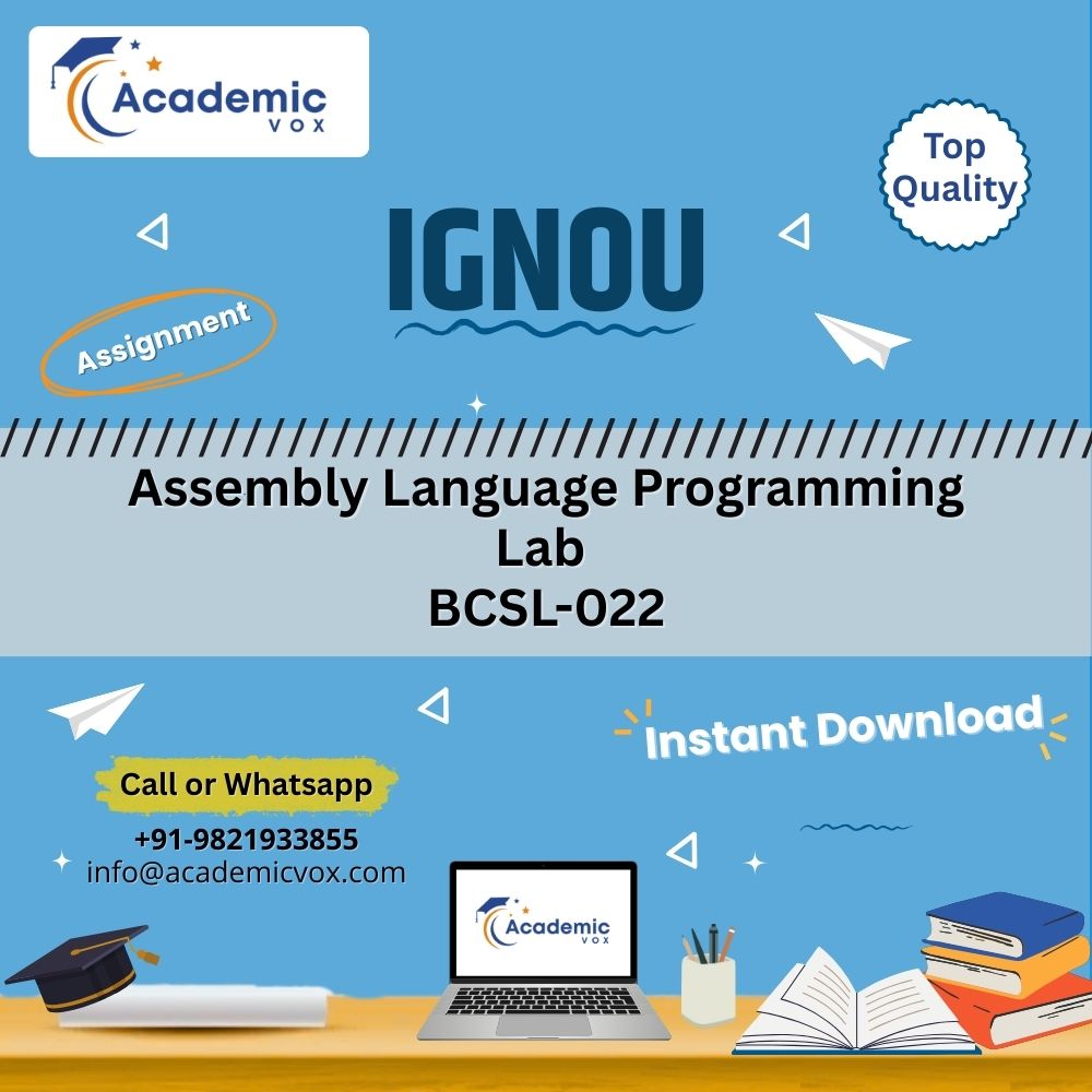 IGNOU BCSL-022 | Assembly Language Programming Lab | Academicvox