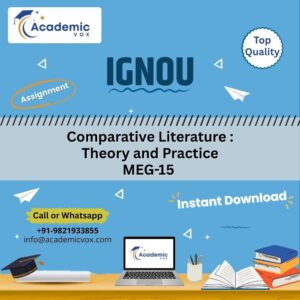 Comparative Literature _ Theory and Practice MEG-15 | Academicvox
