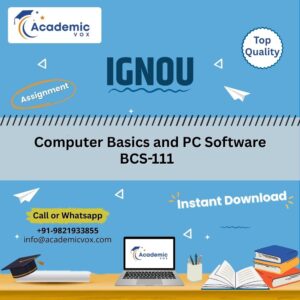 IGNOU BCS-111 | Computer Basics and PC Software | Academicvox