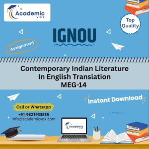 Contemporary Indian Literature In English Translation MEG-14 | Academicvox