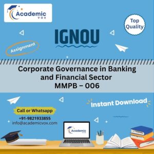 IGNOU MMPB-006 | Corporate Governance in Banking and Financial Sector | Academicvox