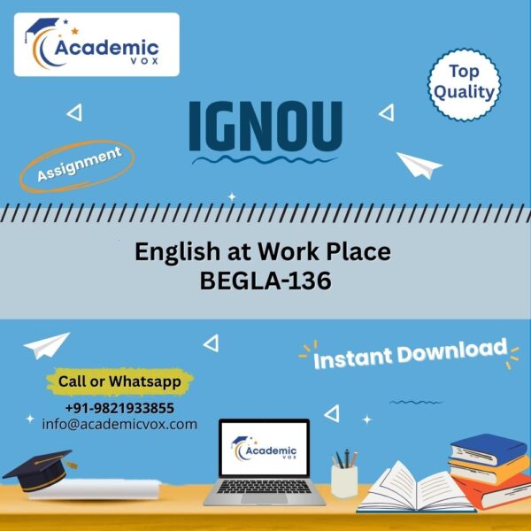 IGNOU BEGLA-136 | English at Work Place | Academicvox