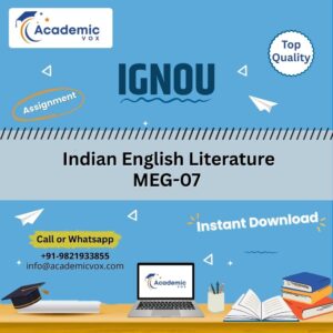 Indian English Literature MEG-07 | Academicvox