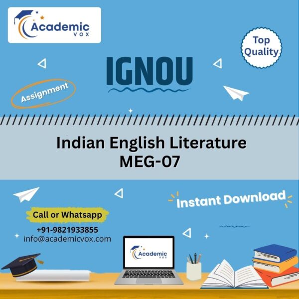 Indian English Literature MEG-07 | Academicvox