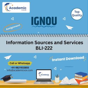 Information Sources and Services BLI-222 | Academicvox