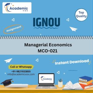 MCO-021 Managerial Economics | academicvox