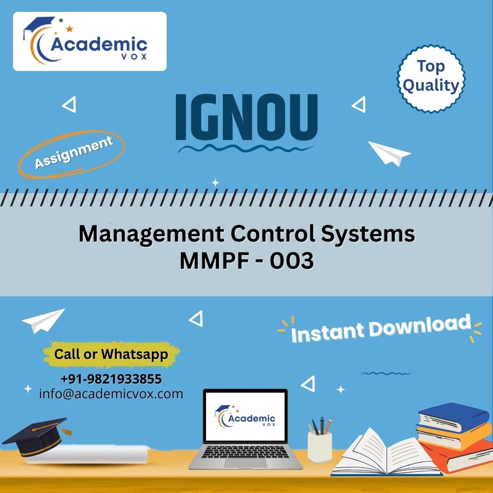 IGNOU MMPF - 003 | Management Control Systems | Academicvox