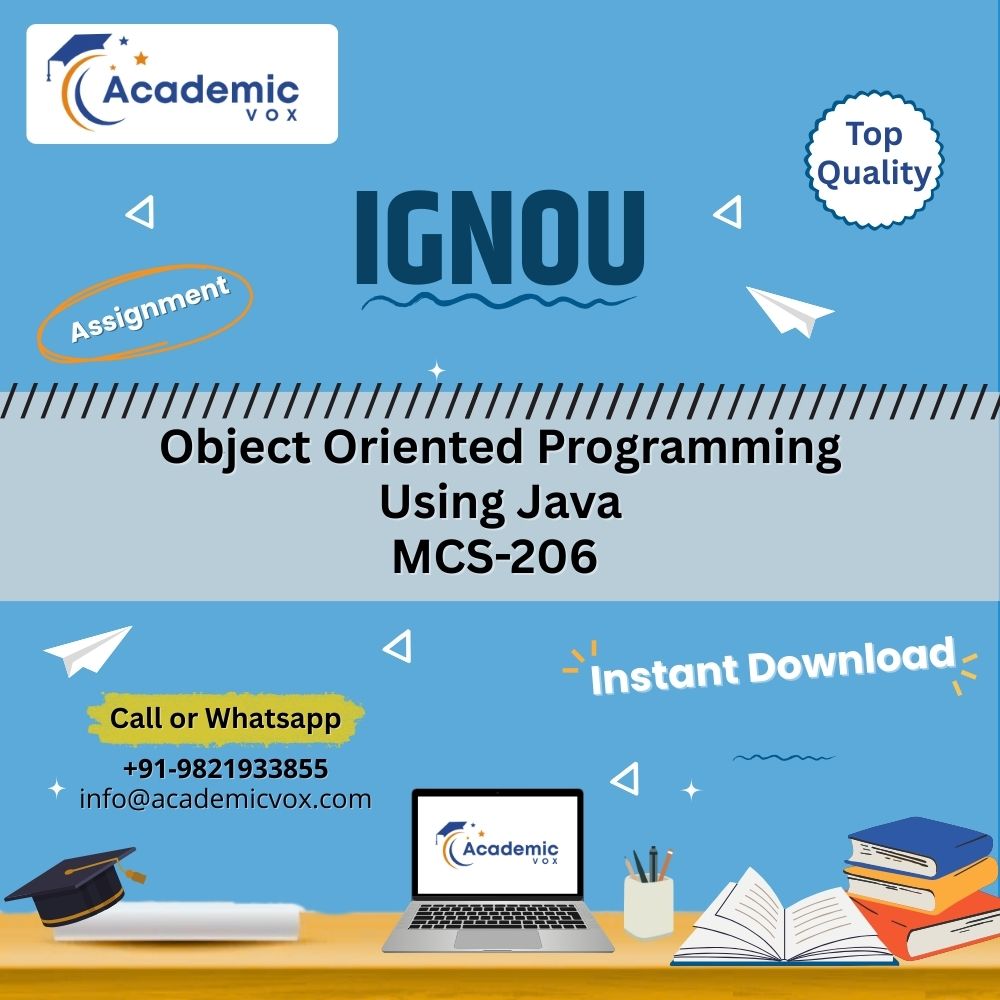 IGNOU MCS-206 | Object Oriented Programming Using Java | Academicvox