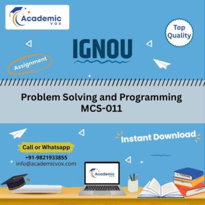 IGNOU MCS-011 | Problem Solving and Programming | Academicvox