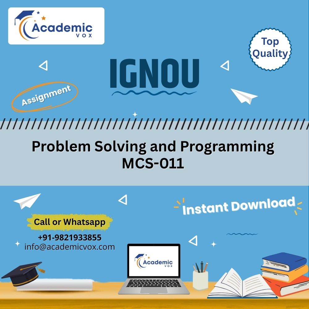 IGNOU MCS-011 | Problem Solving and Programming | Academicvox