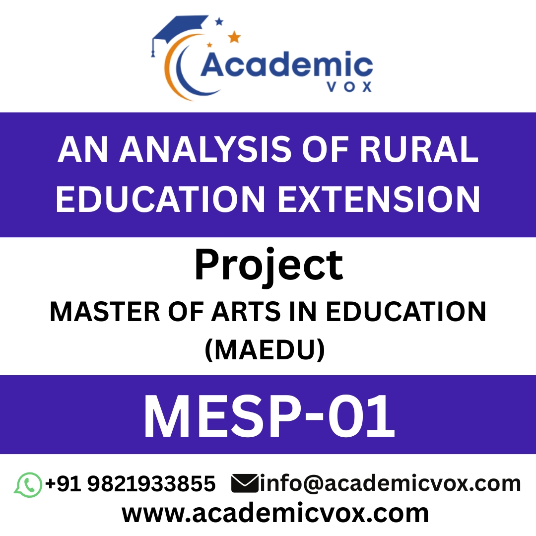 MESP-01 AN ANALYSIS OF RURAL EDUCATION EXTENSION