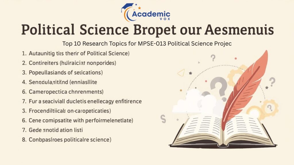 Top 10 Research Topics for MPSE-013 Political Science Project website : academicvox.com