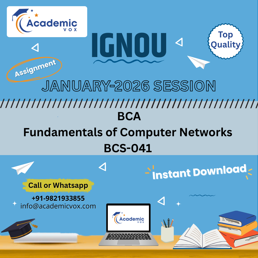 IGNOU BCS-041 Fundamentals of Computer Networks Solved Assignment (January 2026 )