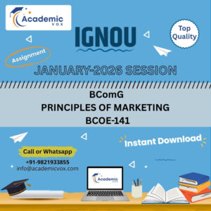 IGNOU BCOE-141 PRINCIPLES OF MARKETING (English Medium) Solved Assignment (January 2026 )