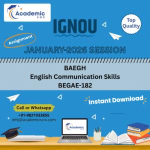 IGNOU BEGAE-182 English Communication Skills (English Medium) Solved Assignment (January 2026 )