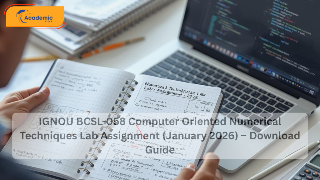IGNOU BCSL-058 Computer Oriented Numerical Techniques Lab Assignment (January 2026) – Download Guide