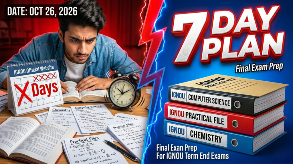 Last 7 Days Study Plan for IGNOU Exams 2026 (Score High Fast)