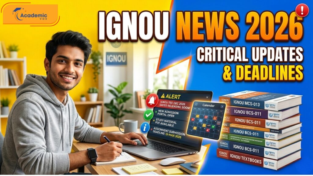 IGNOU Latest Updates and News 2026 Assignment, Exam, Admission
