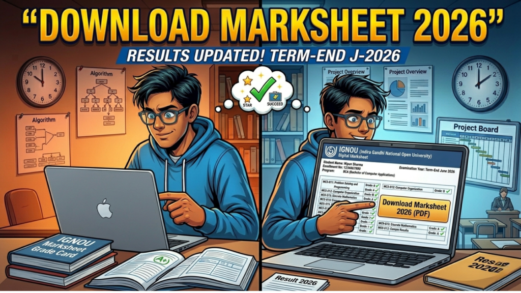 IGNOU Marksheet Download 2026 (Online Process Explained)