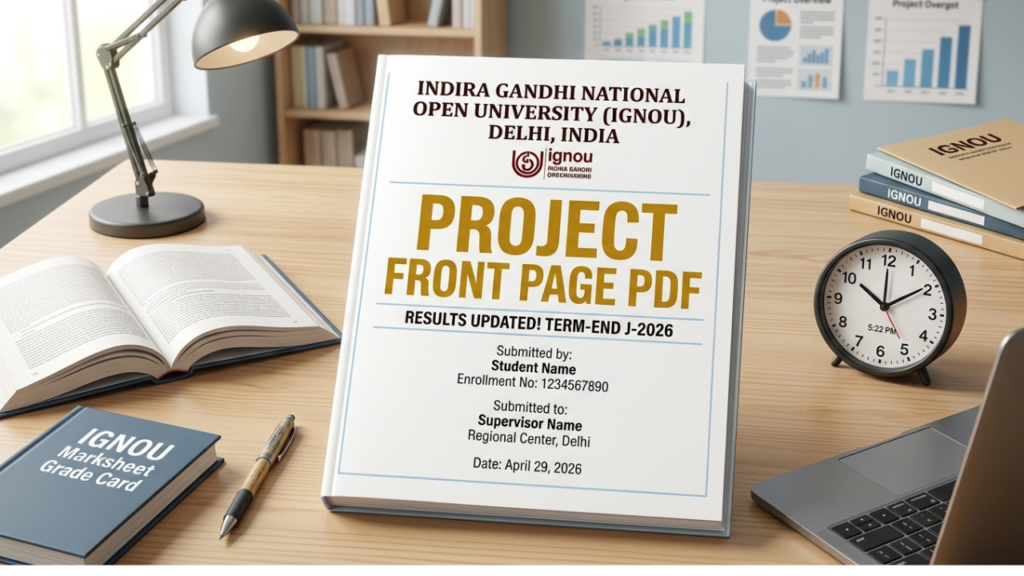 IGNOU Project Report Front Page (Free Format & Sample 2026)